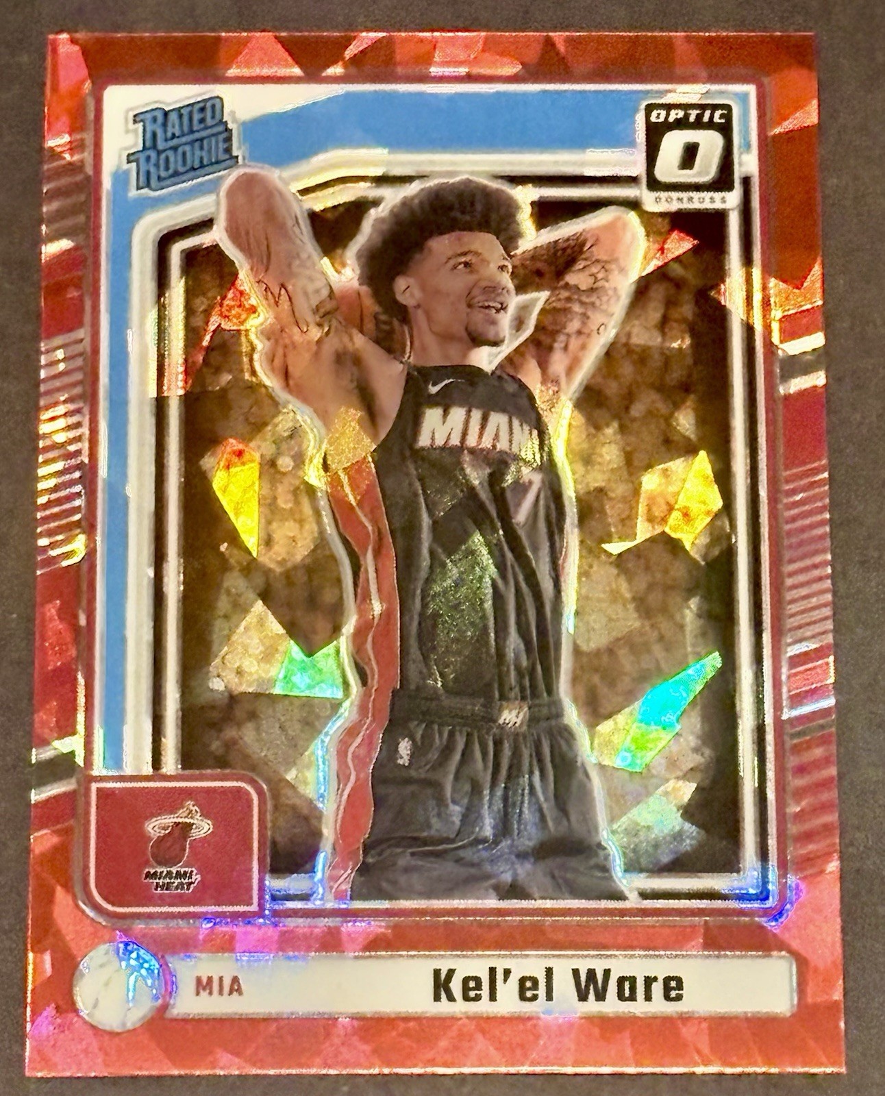 Kel’el Ware 2024 Donruss Optic #P-221 Rated Rookie Preview Red Cracked Ice Prizm