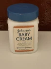 Vintage Johnson's Baby Cream 1960s Milk Glass Jar