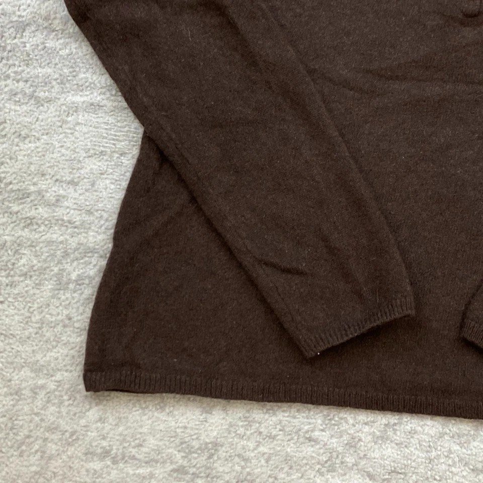 Geneva Cashmere Polo Sweater Ladies Large Brown Collared Outdoor Hike Prep Women - Image 2 of 4