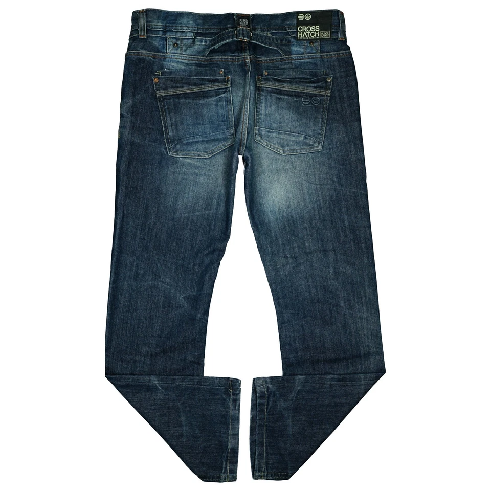 CROSSHATCH W36 L34 Jeans Azul Para Hombre Regular Fit Straight Leg Con Riegel 52 - Imagen 4 de 4