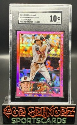 2023 Topps Chrome Logofractor Gunnar Henderson Pink Rookie #2 RC Orioles SGC 10
