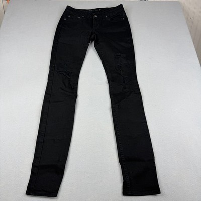 JET John Eshaya Black Distressed Skinny Jeans USA Grunge Punk Goth 4 low rise