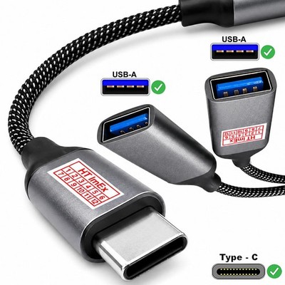 USB Y Splitter Kabel USB 3.1 C Stecker zu Dual USB Buchse Splitter Ladekabel 3.0