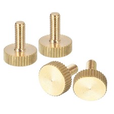 4pcs M4x10mm Knurled Thumb Screws Flat Knurled Head Brass Thumb Screws Bolts