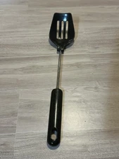 Vintage Unbranded Black Nylon Plastic Slotted Large Bowl Serving Spoon 12.5”