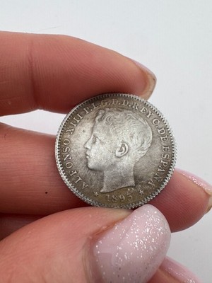 Puerto Rico Coin 20 Centavos 1895 Alfonso XIII