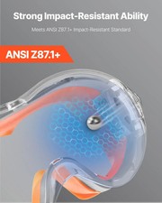 Safety Glasses, Anti-Fog and Scratch-Resistant Clear Lens, Over Eyeglasses Safet