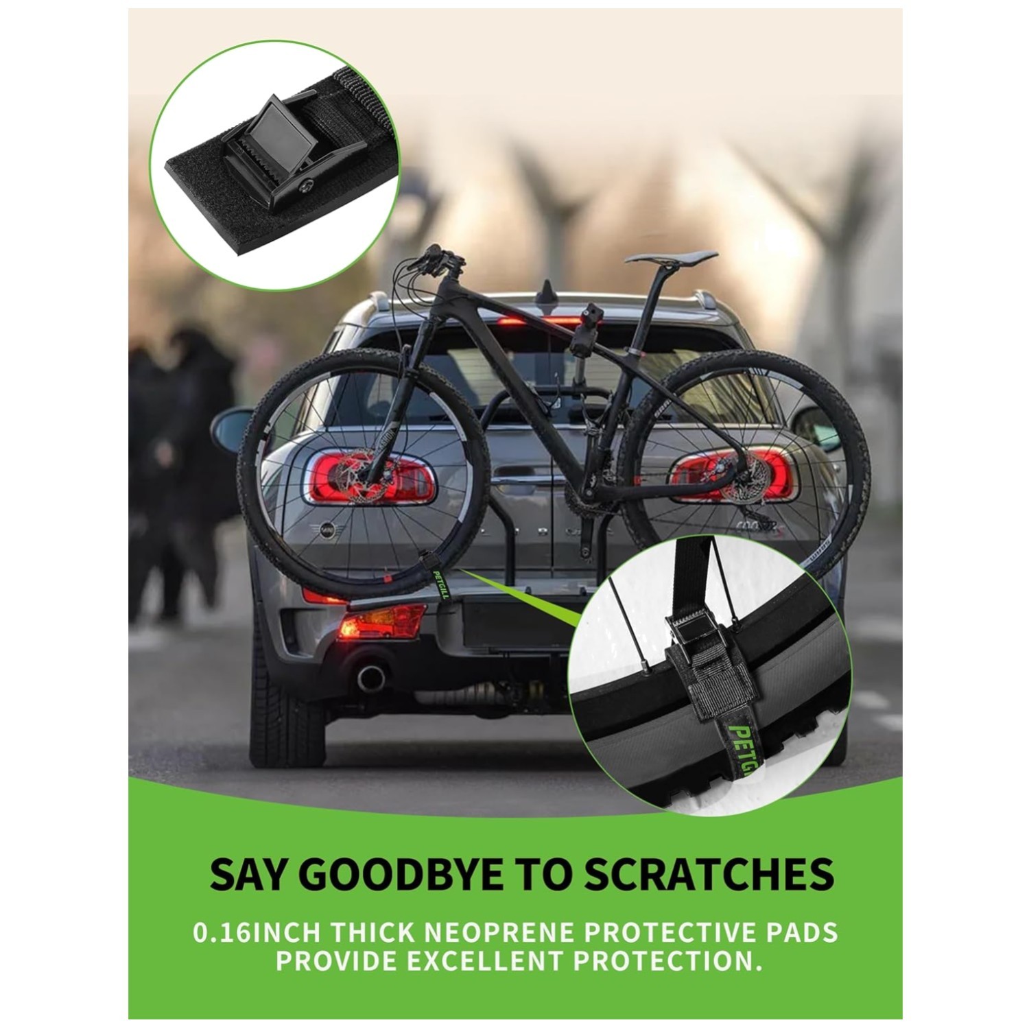 Heavy Duty Bike Rack Straps, 16in, 440lbs Load Capacity#