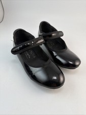 Danskin Freestyle Tap Dance Shoes Black Patent Size 12 Mary Jane Hook n Loop
