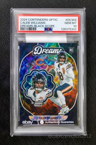 2024 Contenders Optic CALEB WILLIAMS Dreams - Black Scope /25 PSA 10 GEM RC