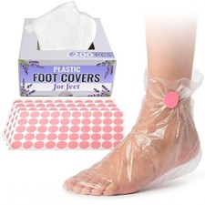 200 Pack Plastic Paraffin Wax Booties for Feet
