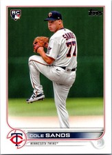 2022 TOPPS BASEBALL #US208 COLE SANDS