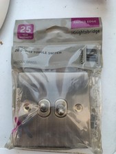 Antique Brass Double Light Toggle Switch 2 Gang 2 Way Knightsbridge