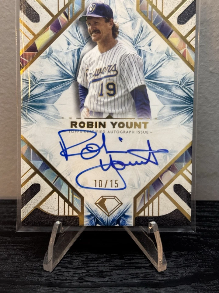 Topps Diamond Icons Robin Yount 2025 azul automático/15 cerveceros #AC-RY Foto 4 de 4