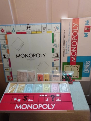 Complete Vintage 1961 Original Parker Brothers Monopoly Board Game - See Notes