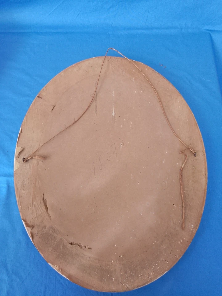 Ancien Cadre Ovale Doré En Stuc Et Photo D'époque Année 1930/50 50,5 X 40,5 Cm - Photo 3/4