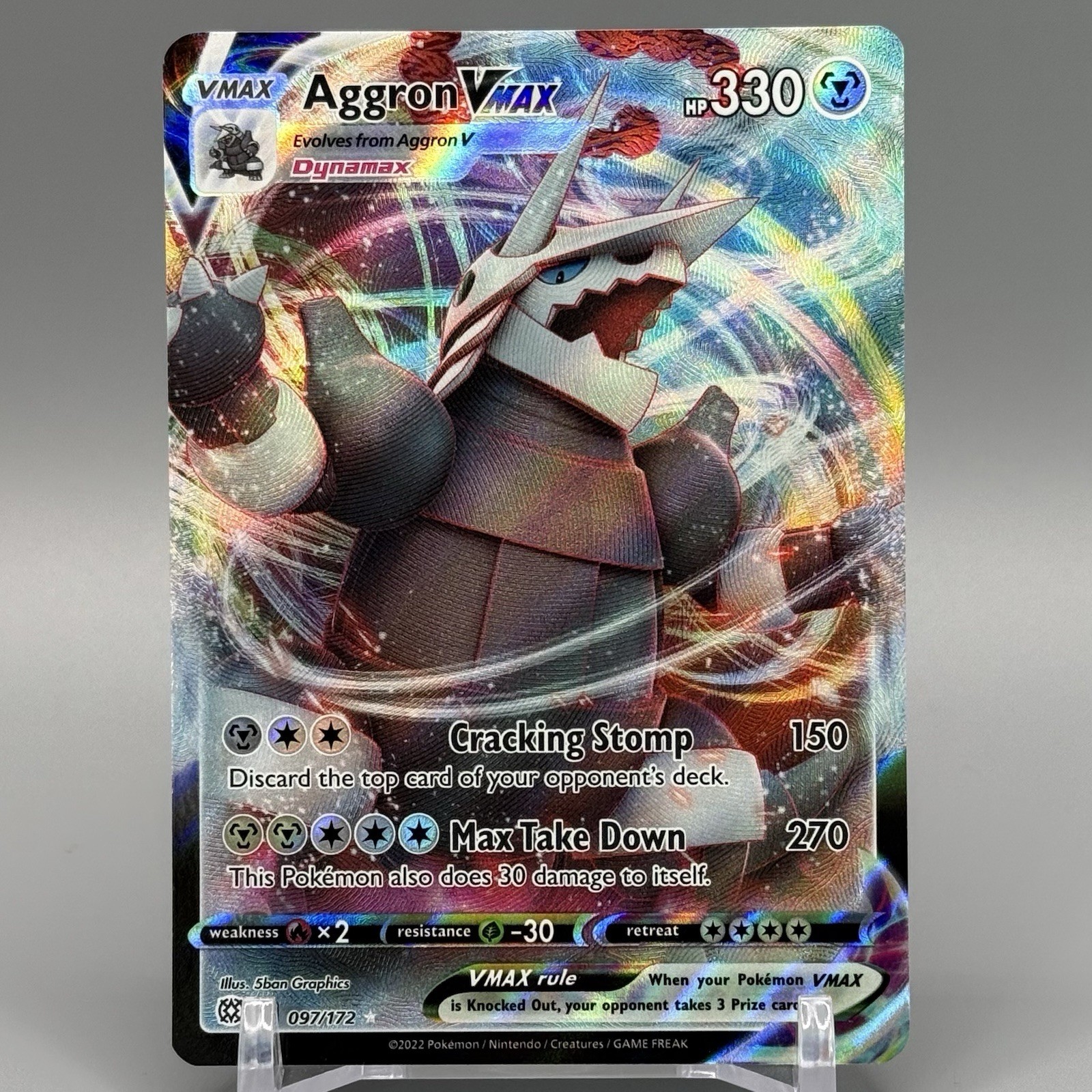 Pokemon Aggron VMAX 97/172 Brillant Stars Ultra Rare Holo Foil 2022 TCG NM