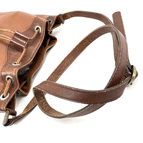 BURBERRY Shoulder Bag Brown Leather Drawstring Authentic - Bild 20 von 24