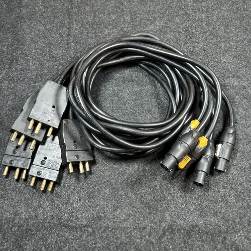 Stage Pin Male to Powercon True1 Female Adapter 6ft Cable Lot Of 5 Stagepin