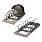 Expandable Pot Lid Organizer Adjustable Rack for Pans Plates Cabinet Storage