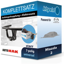 AUTO HAK Anhängekupplung starr und TOWTEC E-Satz 7polig für Mazda 2 03-07 neu