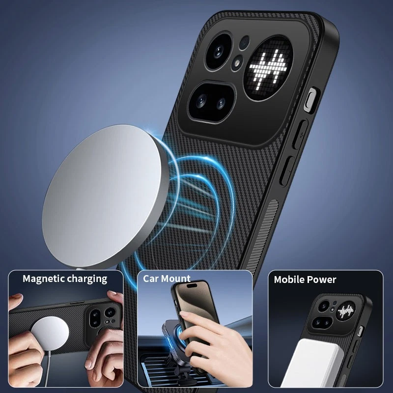 For Nothing Phone 4a 3a Pro , 4a , 3a Lite Carbon Fiber Skin Magnetic Case - Picture 8 of 24