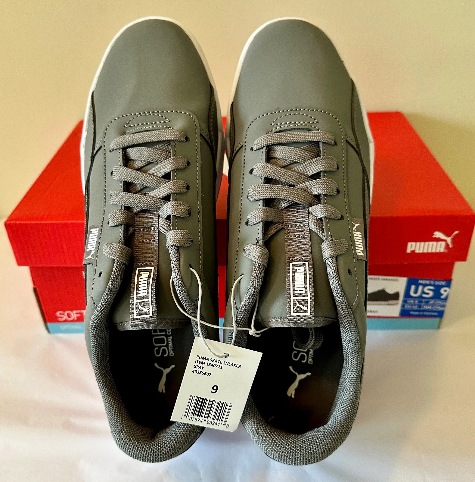 PUMA Men's Skate Sneaker, Gray, Size-9