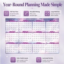 2027 Laminated Dry Erase Wall Calendar-Horizontal, Jan-Dec 2027, 23x35in