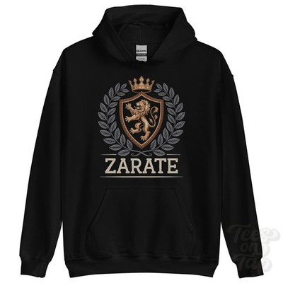 ZARATE FANTASY COAT OF ARMS HOODIE novelty parody family name crest