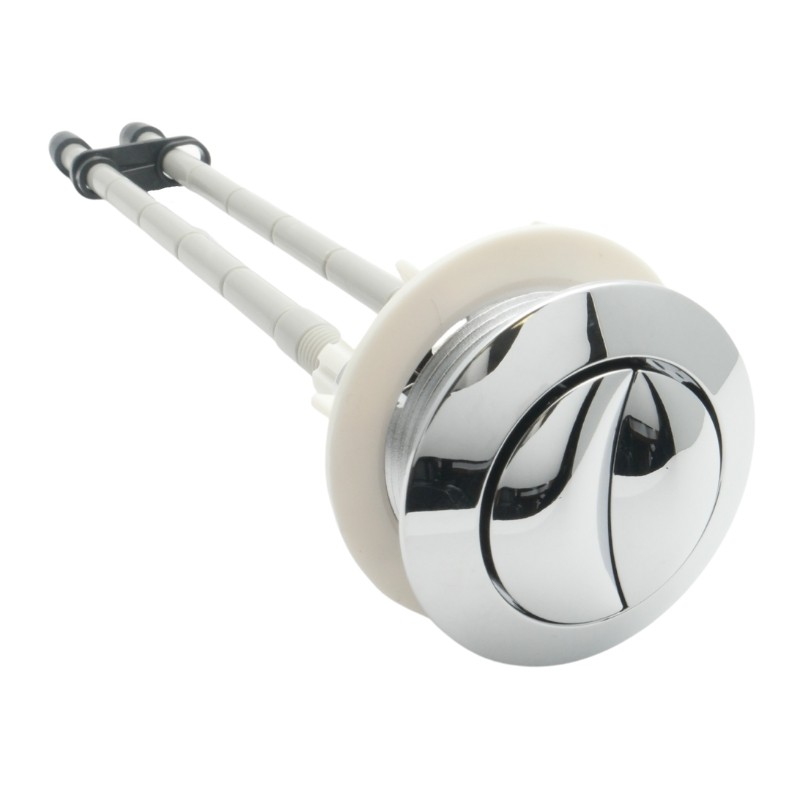 Fluidmaster 22675 Toilet Chrome Dual Flush Push Button & Rods for PRO820UK Valve