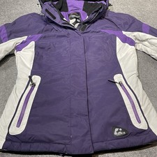 Killtec Level 3 Women’s Ski Jacket Purple White Hooded Waterproof -Size UK 10