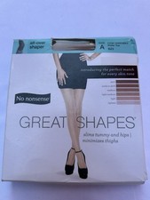 No Nonsense Great Shapes Size A Beige Mist Light Sheer Toe 1 Pair Made in USA