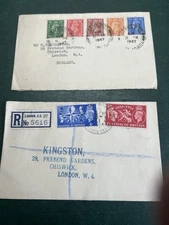 GB - GVI - 2x Covers - Paquebot Cancel + Festival Of Britain Special Handstamp.