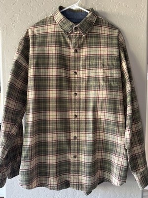 C.E. Schmidt Workwear Plaid Flannel Large Button Up Long Sleeve One Pocket