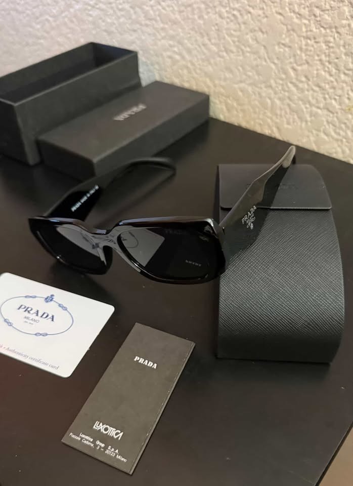 Prada PR17WS 1AB5S049 Women's Sunglasses 49 mm Black / Dark Grey Lens