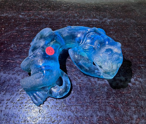 Unusual Antique/ Vtg. Chinese Glass Beast Sculpture, Early Form