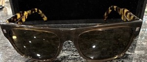 Ermenegildo Zegna Men’s Rectangle Sunglasses Tortoise Shell, Brown Tinted
