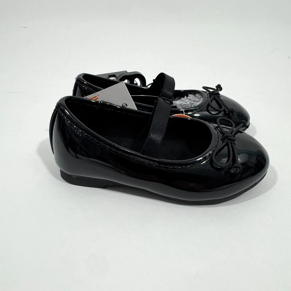 Jumping Beans Toddler Girl Size 6 Juniee Black Patent Ballet Flats Dress Shoes - Image 2 of 4
