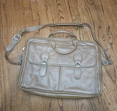 McKlein Hide Park Leather Laptop Briefcase Brown -Good Condition