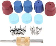 gohantee 17Pcs Air Conditioning Valve Core Kit Schrader Cores blue 