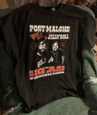 Post Malone and Jelly Roll Big Ass Stadium Tour 2025 Graphic T-Shirt XL New