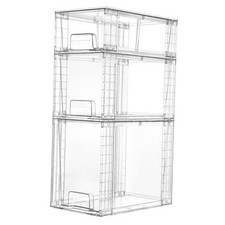 Pack Clear Stackable Storage Drawers,Easy to Assemble Bathroom Organizers 3