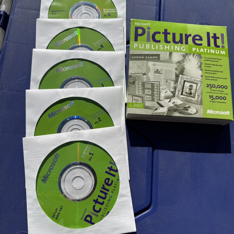 Photo Editing Project Card Software Microsoft PICTURE IT Publishing Platinum '02 - Image 2 of 3