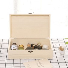 Vintage Style Wooden Jewelry Box Pine Wood Storage Container for Gifts