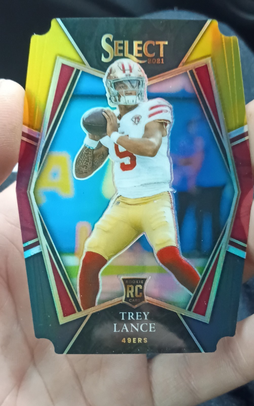 2021 Panini Select - Premier Level Trey Lance #145 Black & Gold Prizm Die-Cut...