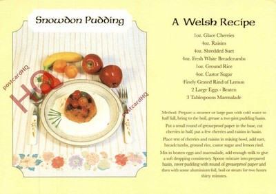 Picture Postcard, Recipe, Snowdon Pudding [Celtic Camera]