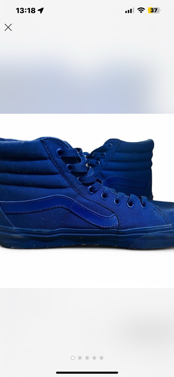Vans Sk8 Hi Skate Shoe True Blue Mono Canvas