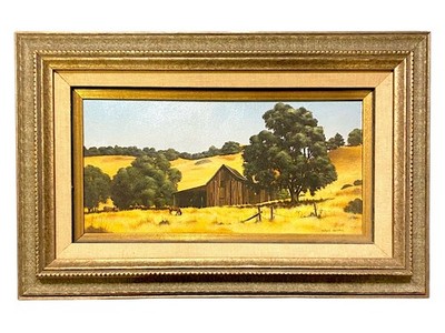 Richard Danskin Original Oil Painting Horse Farm Barn Rustic Landscape Carmel