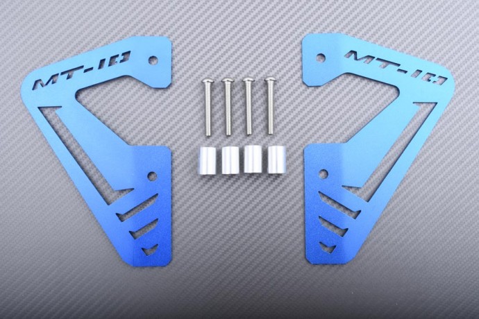 Écopes de radiateur alu bleu MT10 contre les projections Yamaha RN45