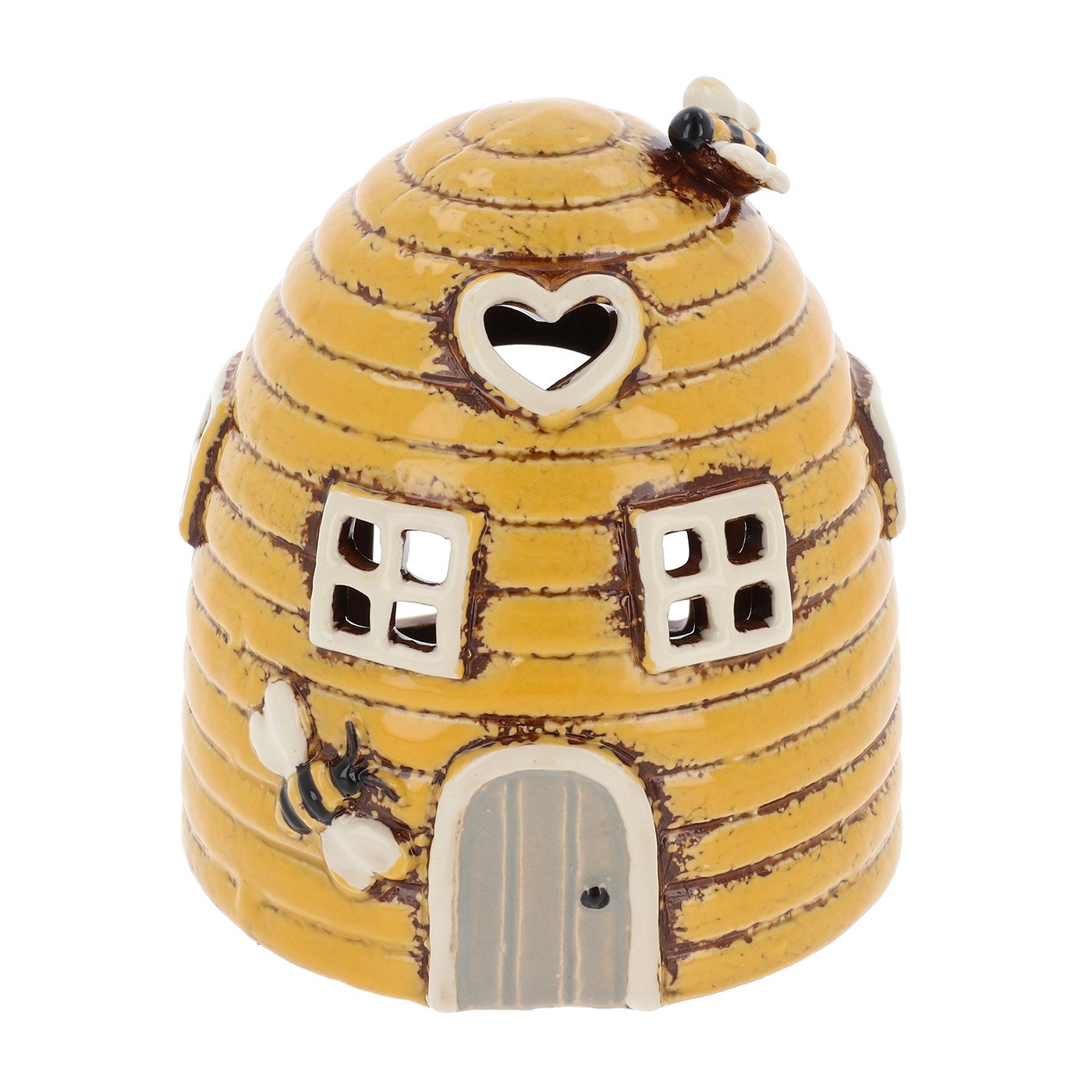 Shudehill Giftware Village Pottery Mini Beehive Yellow Tealight Holder Ceramic